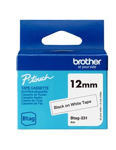 Brother Nastro BTAG231  da 12MM nero su bianco - lunghezza 4 m BTAG231