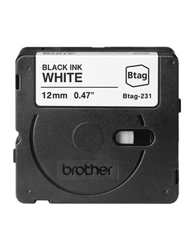 Brother Nastro BTAG231  da 12MM nero su bianco - lunghezza 4 m BTAG231