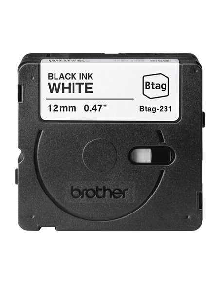 Brother Nastro BTAG231  da 12MM nero su bianco - lunghezza 4 m BTAG231