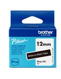 Brother Nastro BTAG335  da 12MM bianco su nero - lunghezza 4 m BTAG335