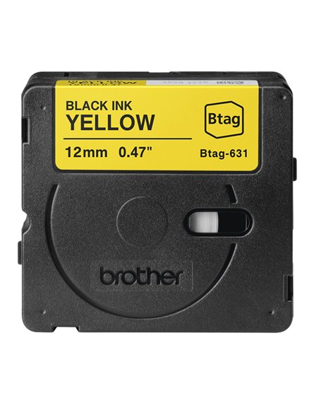 Brother Nastro BTAG631 da 12MM nero su giallo - lunghezza 4 m BTAG631 BROTHER ETICHETTE-NASTRI-TAMPONI PER ETICHETTATRICI E P...