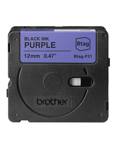 Brother Nastro BTAGF31 da 12MM nero su viola - lunghezza 4 m BTAGF31 BROTHER ETICHETTE-NASTRI-TAMPONI PER ETICHETTATRICI E PR...
