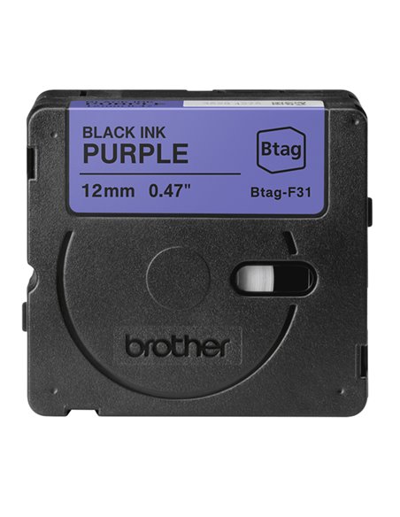 Brother Nastro BTAGF31 da 12MM nero su viola - lunghezza 4 m BTAGF31 BROTHER ETICHETTE-NASTRI-TAMPONI PER ETICHETTATRICI E PR...