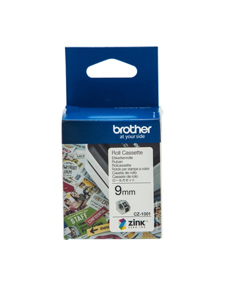 NASTRO BROTHER CZ-1004 A LUNGHEZZA CONTINUA 9 mm x 5 metri CZ-1001 BROTHER ETICHETTE-NASTRI-TAMPONI PER ETICHETTATRICI E PREZ...