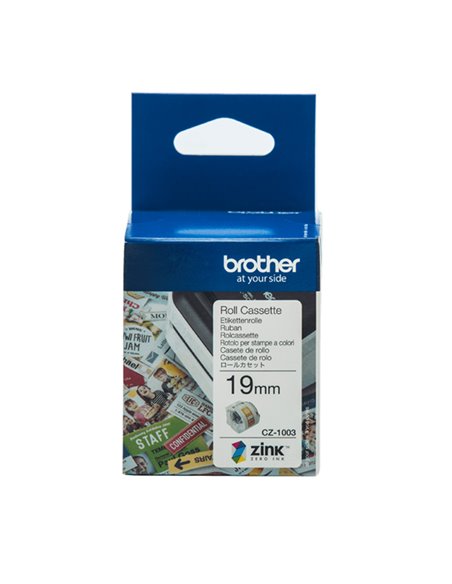 NASTRO BROTHER CZ-1003 A LUNGHEZZA CONTINUA 19 mm x 5 metri CZ-1003 BROTHER ETICHETTE-NASTRI-TAMPONI PER ETICHETTATRICI E PRE...