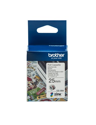 NASTRO BROTHER CZ-1004 A LUNGHEZZA CONTINUA 25 mm x 5 metri CZ-1004 BROTHER ETICHETTE-NASTRI-TAMPONI PER ETICHETTATRICI E PRE...