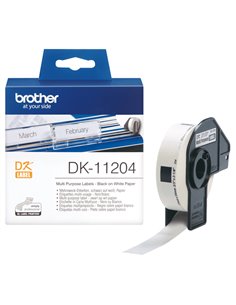 ROTOLO 400 ETICHETTE 17X54MM NERO/BIANCO IN CARTA DK-11204 BROTHER ETICHETTE-NASTRI-TAMPONI PER ETICHETTATRICI E PREZZATRICI