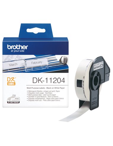 ROTOLO 400 ETICHETTE 17X54MM NERO/BIANCO IN CARTA DK-11204 BROTHER ETICHETTE-NASTRI-TAMPONI PER ETICHETTATRICI E PREZZATRICI