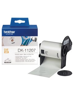 ROTOLO 100 ETICHETTE CD DIAM.58MM NERO/BIANCO IN CARTA DK-11207 BROTHER ETICHETTE-NASTRI-TAMPONI PER ETICHETTATRICI E PREZZAT...