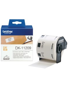 ROTOLO 800 ETICHETTE 29X62MM NERO/BIANCO IN CARTA DK-11209
