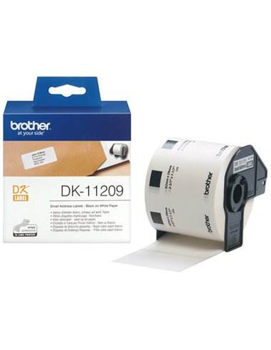 ROTOLO 800 ETICHETTE 29X62MM NERO/BIANCO IN CARTA DK-11209