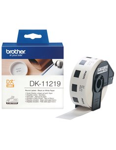 ROTOLO 1200 ETICHETTE CIRCOLARI ADESIVE IN CARTA DIAMETRO 12MM DK-11219 BROTHER ETICHETTE-NASTRI-TAMPONI PER ETICHETTATRICI E...