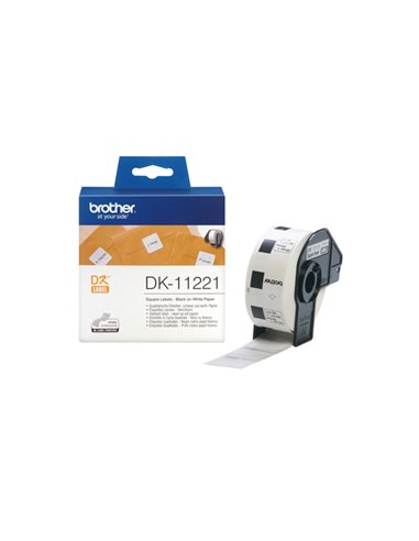 ROTOLO 1000 ETICHETTE QUADRATE 23X23MM NERO/BIANCO IN CARTA DK-11221 BROTHER ETICHETTE-NASTRI-TAMPONI PER ETICHETTATRICI E PR...