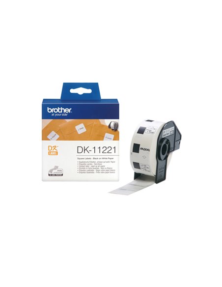 ROTOLO 1000 ETICHETTE QUADRATE 23X23MM NERO/BIANCO IN CARTA DK-11221 BROTHER ETICHETTE-NASTRI-TAMPONI PER ETICHETTATRICI E PR...
