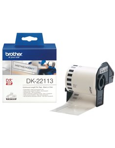 NASTRO ADES IN PELLICOLA NERO/TRASPARENTE 62MM - 15.24MT LUNGHEZZA DK22113 BROTHER ETICHETTE-NASTRI-TAMPONI PER ETICHETTATRIC...