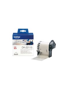 NASTRO ADES IN PELLICOLA NERO/TRASPARENTE 62MM - 15.24MT LUNGHEZZA DK22113 BROTHER ETICHETTE-NASTRI-TAMPONI PER ETICHETTATRIC... 2