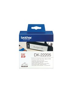 ROTOLO ETICHETTA CONTINUA 62MMX30,48MT NERO/BIANCO DK22205