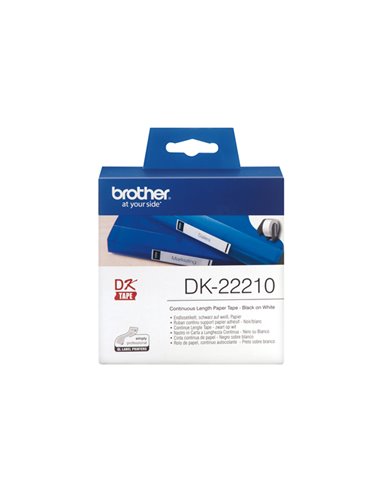 ROTOLO ETICHETTA CONTINUA 29MMX30,48MT NERO/BIANCO DK-22210 BROTHER ETICHETTE-NASTRI-TAMPONI PER ETICHETTATRICI E PREZZATRICI