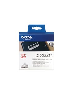 NASTRO ADES IN PELLICOLA NERO/BIANCO 29MM - 15.24 METRI LUNGHEZZA DK22211 BROTHER ETICHETTE-NASTRI-TAMPONI PER ETICHETTATRICI...