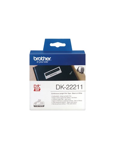 NASTRO ADES IN PELLICOLA NERO/BIANCO 29MM - 15.24 METRI LUNGHEZZA DK22211 BROTHER ETICHETTE-NASTRI-TAMPONI PER ETICHETTATRICI...