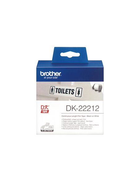 NASTRO ADES IN PELLICOLA NERO/BIANCO 62MM - 15.24 METRI LUNGHEZZA DK22212 BROTHER ETICHETTE-NASTRI-TAMPONI PER ETICHETTATRICI...