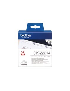 ROTOLO ETICHETTA CONTINUA 12MMX30,48MT NERO/BIANCO DK-22214 BROTHER ETICHETTE-NASTRI-TAMPONI PER ETICHETTATRICI E PREZZATRICI