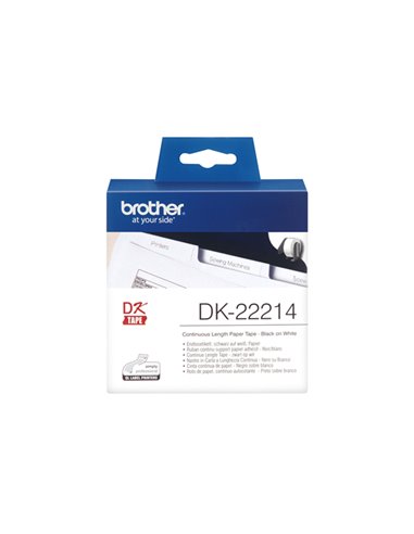 ROTOLO ETICHETTA CONTINUA 12MMX30,48MT NERO/BIANCO DK-22214 BROTHER ETICHETTE-NASTRI-TAMPONI PER ETICHETTATRICI E PREZZATRICI