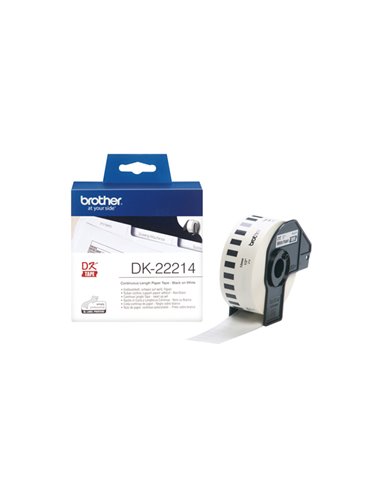 ROTOLO ETICHETTA CONTINUA 12MMX30,48MT NERO/BIANCO DK-22214 BROTHER ETICHETTE-NASTRI-TAMPONI PER ETICHETTATRICI E PREZZATRICI
