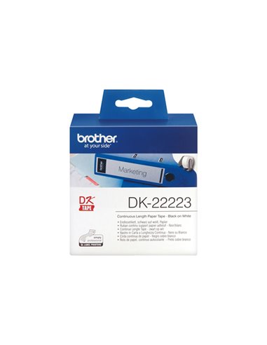 NASTRO ADES IN CARTA NERO/BIANCO 50MM - 30.48 METRI LUNGHEZZA DK22223 BROTHER ETICHETTE-NASTRI-TAMPONI PER ETICHETTATRICI E P...