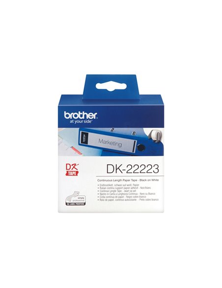 NASTRO ADES IN CARTA NERO/BIANCO 50MM - 30.48 METRI LUNGHEZZA DK22223 BROTHER ETICHETTE-NASTRI-TAMPONI PER ETICHETTATRICI E P...