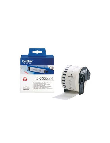 NASTRO ADES IN CARTA NERO/BIANCO 50MM - 30.48 METRI LUNGHEZZA DK22223 BROTHER ETICHETTE-NASTRI-TAMPONI PER ETICHETTATRICI E P...