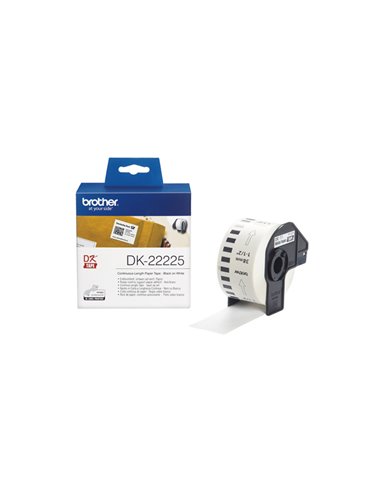 NASTRO ADES IN CARTA NERO/BIANCO 38MM - 30.48 METRI LUNGHEZZA DK22225 BROTHER ETICHETTE-NASTRI-TAMPONI PER ETICHETTATRICI E P...