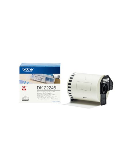 Nastro ades in carta Nero/Bianco 103.6 mm-30.48 metri lunghezza per QL1100/1110N DK22246 BROTHER ETICHETTE-NASTRI-TAMPONI PER...