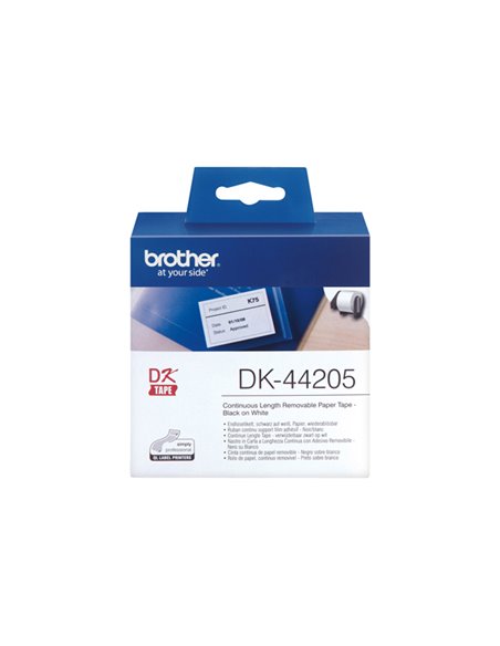NASTRO ADESIVO IN CARTA 62MM X 30,48MT NERO/BIANCO DK-44205 BROTHER ETICHETTE-NASTRI-TAMPONI PER ETICHETTATRICI E PREZZATRICI