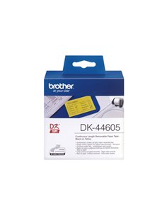 NASTRO ADES IN CARTA NERO/GIALLO 62MM - 30.48 METRI LUNGHEZZA CON ADESIVO REMOVI DK44605 BROTHER ETICHETTE-NASTRI-TAMPONI PER...