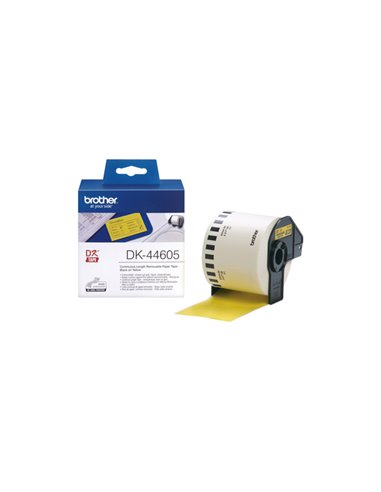 NASTRO ADES IN CARTA NERO/GIALLO 62MM - 30.48 METRI LUNGHEZZA CON ADESIVO REMOVI DK44605 BROTHER ETICHETTE-NASTRI-TAMPONI PER...