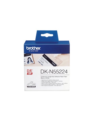 NASTRO NON ADES IN CARTA NERO/BIANCO 54MM - 30.48MT LUNGHEZZA DKN55224 BROTHER ETICHETTE-NASTRI-TAMPONI PER ETICHETTATRICI E ...