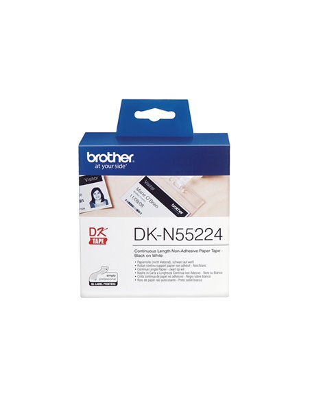 NASTRO NON ADES IN CARTA NERO/BIANCO 54MM - 30.48MT LUNGHEZZA DKN55224 BROTHER ETICHETTE-NASTRI-TAMPONI PER ETICHETTATRICI E ...