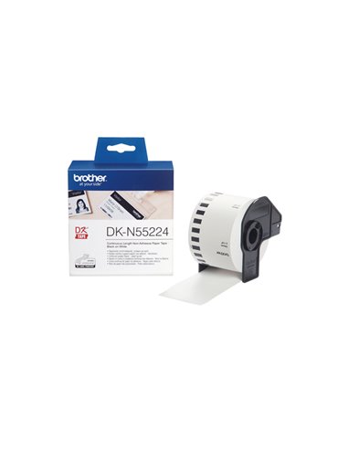 NASTRO NON ADES IN CARTA NERO/BIANCO 54MM - 30.48MT LUNGHEZZA DKN55224 BROTHER ETICHETTE-NASTRI-TAMPONI PER ETICHETTATRICI E ...