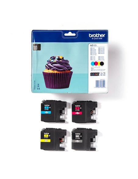 VALUE PACK 4 INK NERO CIANO MAGENTA GIALLO LC-123VALBP LC123VALBP BROTHER INKJET