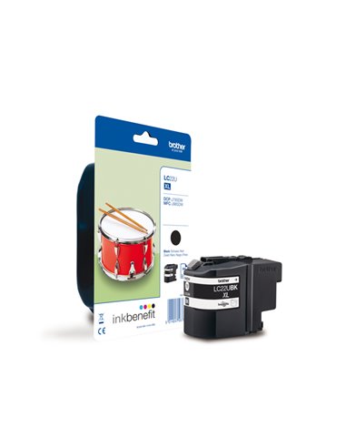 CARTUCCIA BROTHER NERO per DCP-J785DW- MFC-J985DW 2.400 pagine LC22UBK BROTHER INKJET