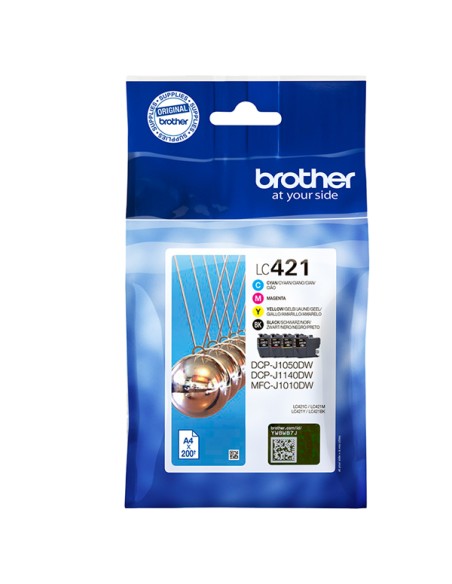Brother Kit 4 cartucce BK/C/M/Y da 200 pag cad LC421VAL BROTHER INKJET