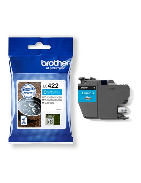 Brother Cartuccia ciano da 550 pagine LC422C BROTHER INKJET