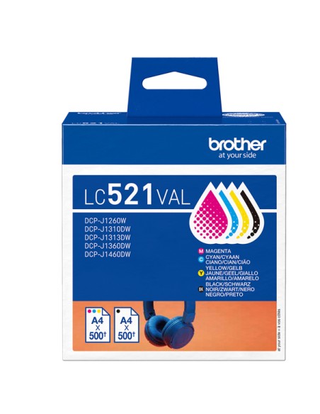 Brother Cartuccia BK/C/M/Y LC521VAL - 500 pag cad LC521VAL BROTHER INKJET