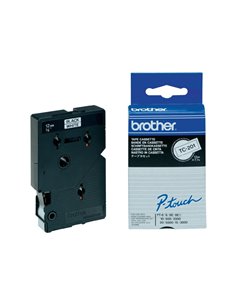 NASTRO BROTHER TC-201 12MM BIANCO/SCRITTA NERO TC-201 BROTHER ETICHETTE-NASTRI-TAMPONI PER ETICHETTATRICI E PREZZATRICI