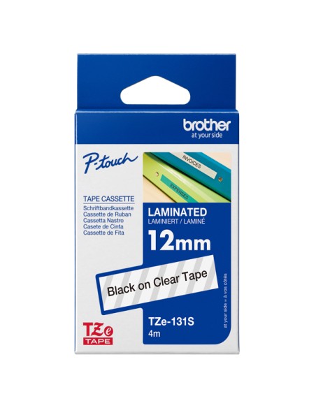 Brother Nastro Laminato da 12 mm x 4mt Nero/Trasparente- TZE131S TZE131S BROTHER ETICHETTE-NASTRI-TAMPONI PER ETICHETTATRICI ...