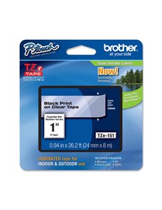 NASTRO BROTHER TZ-e151 24MMx8MT NEROTRASPARENTE TZ-E151 BROTHER ETICHETTE-NASTRI-TAMPONI PER ETICHETTATRICI E PREZZATRICI