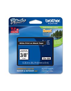 NASTRO LAMINATO BROTHER TZE-325 9MMx8MT BIANCO/NERO TZE325 BROTHER ETICHETTE-NASTRI-TAMPONI PER ETICHETTATRICI E PREZZATRICI