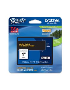 NASTRO LAMINATO BROTHER TZE-354 24MMx8MT ORO/NERO TZE354 BROTHER ETICHETTE-NASTRI-TAMPONI PER ETICHETTATRICI E PREZZATRICI