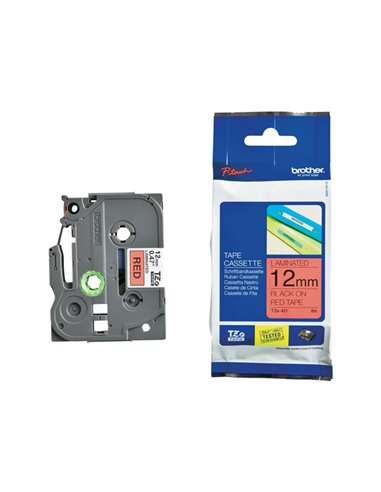 NASTRO BROTHER TZE-431 12MMx8MT NERO/ROSSO TZE-431 BROTHER ETICHETTE-NASTRI-TAMPONI PER ETICHETTATRICI E PREZZATRICI